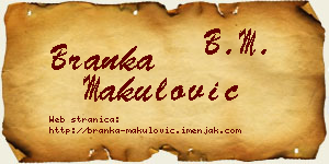 Branka Makulović vizit kartica